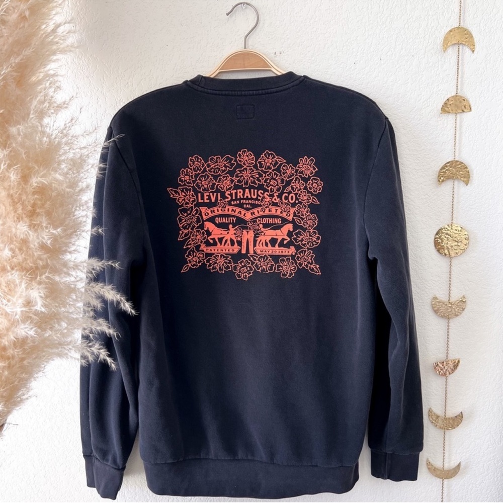 LEVIS Black California Graphic Print Crewneck Long Sleeve Sweatshirt